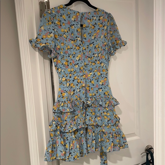 Lulu's Blue Ruffled Wrap Sundress - Picture 6 of 7